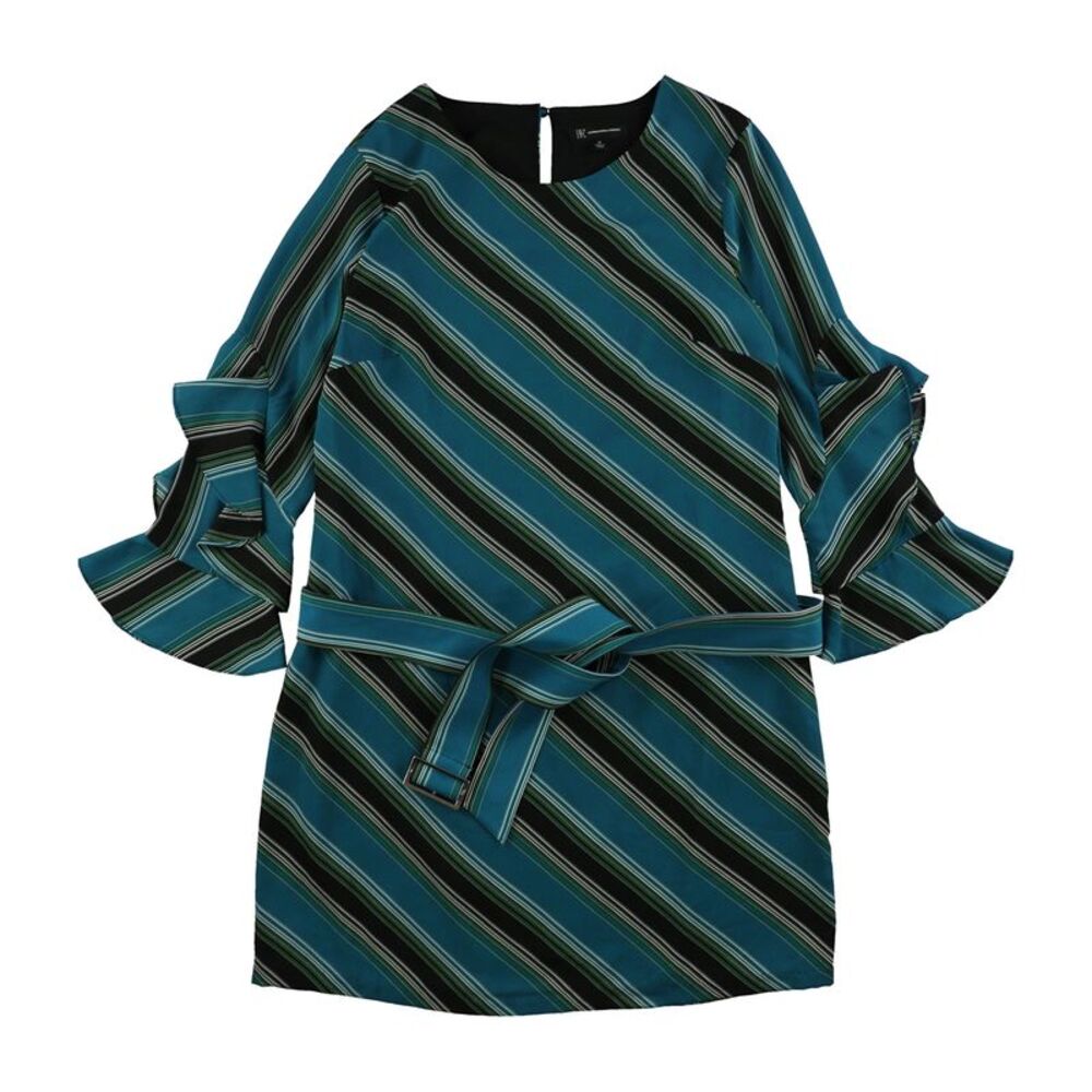 I.N.C Womens Shift Ruffled Dress, Multicoloured, 10, DM
